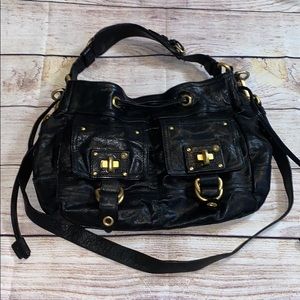 Juicy Couture Black Leather Purse with Drawstring